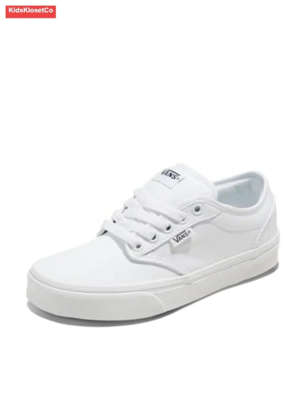 Kids Canvas Low Top Lace Up Sneakers with Padded Collar and Waffle Outsole
